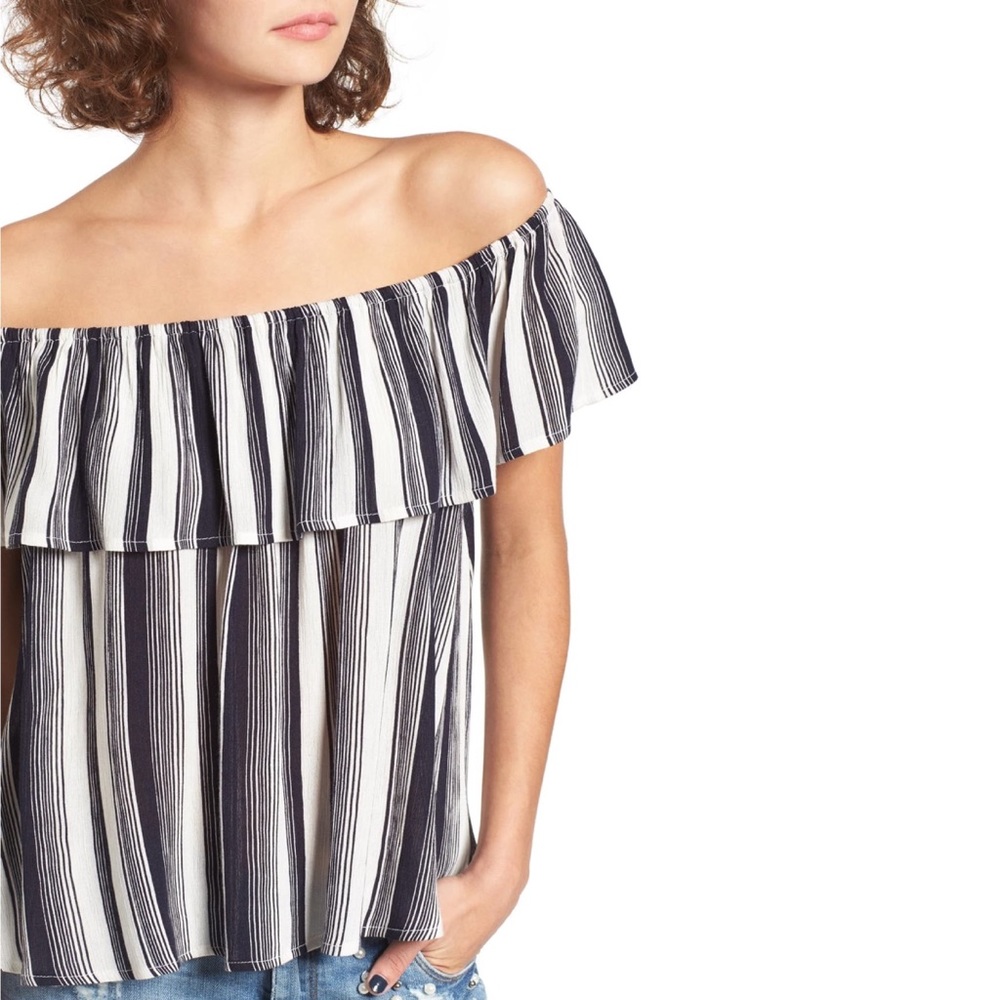 Off the Shoulder Stripe Top